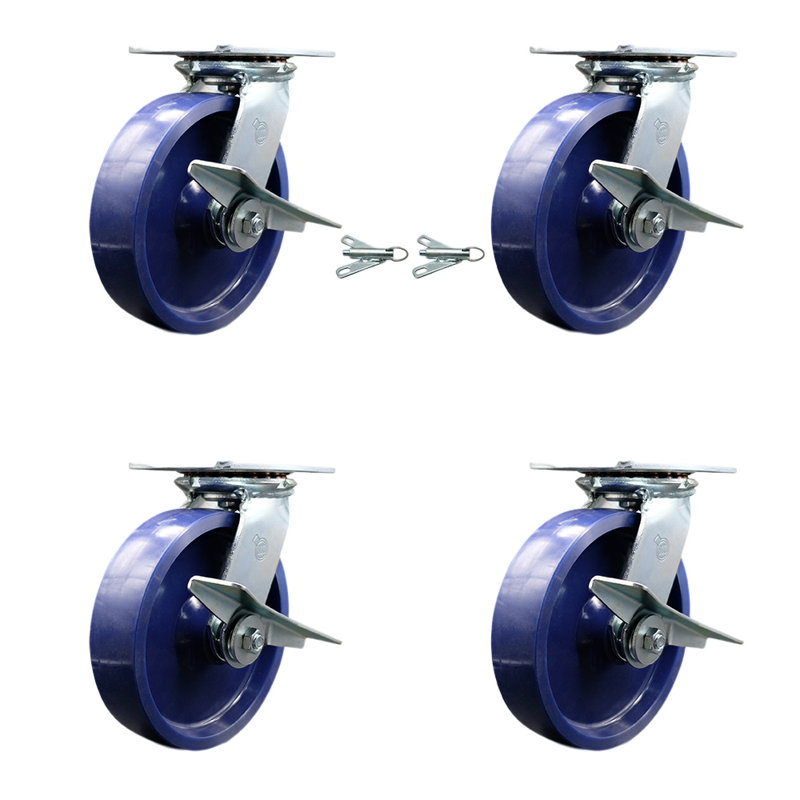 Solid Poly Set with Ball Bearing 4 Brake and 2 Swivel Lock