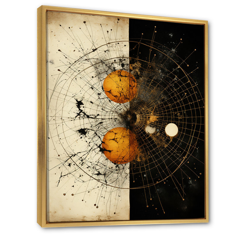 Art mural sur toile New Harmony, Cadre flottant doré, H 44 po x l 34 po x P 1,5 po