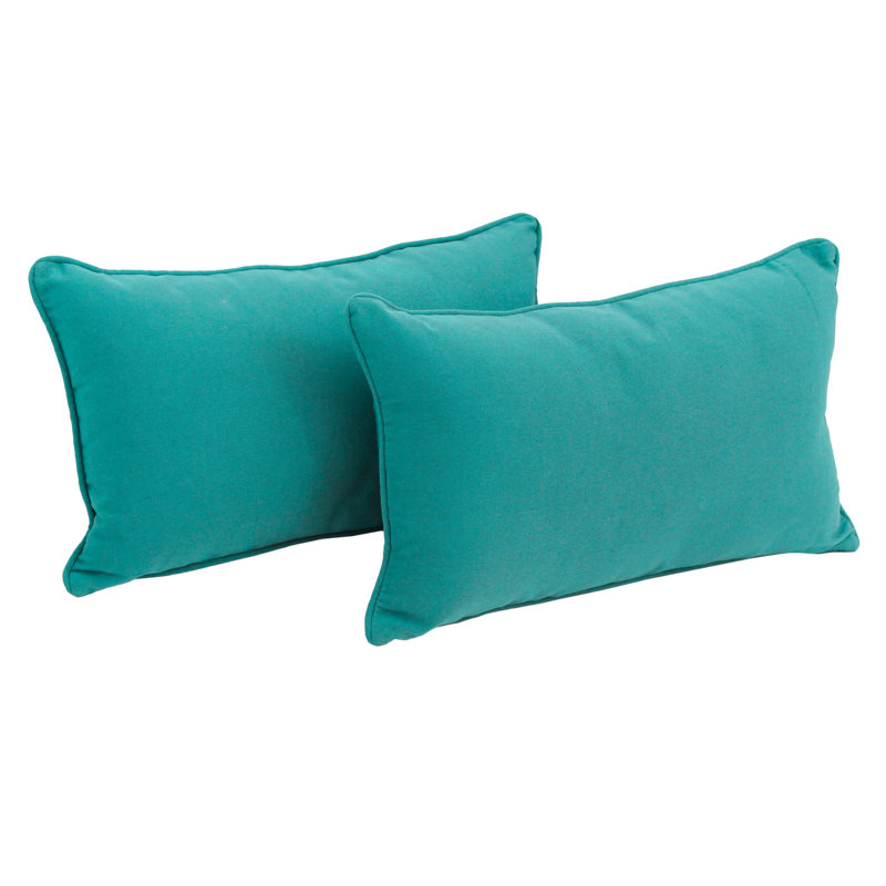  Housse de coussin rectangulaire et insert, Bleu aqua