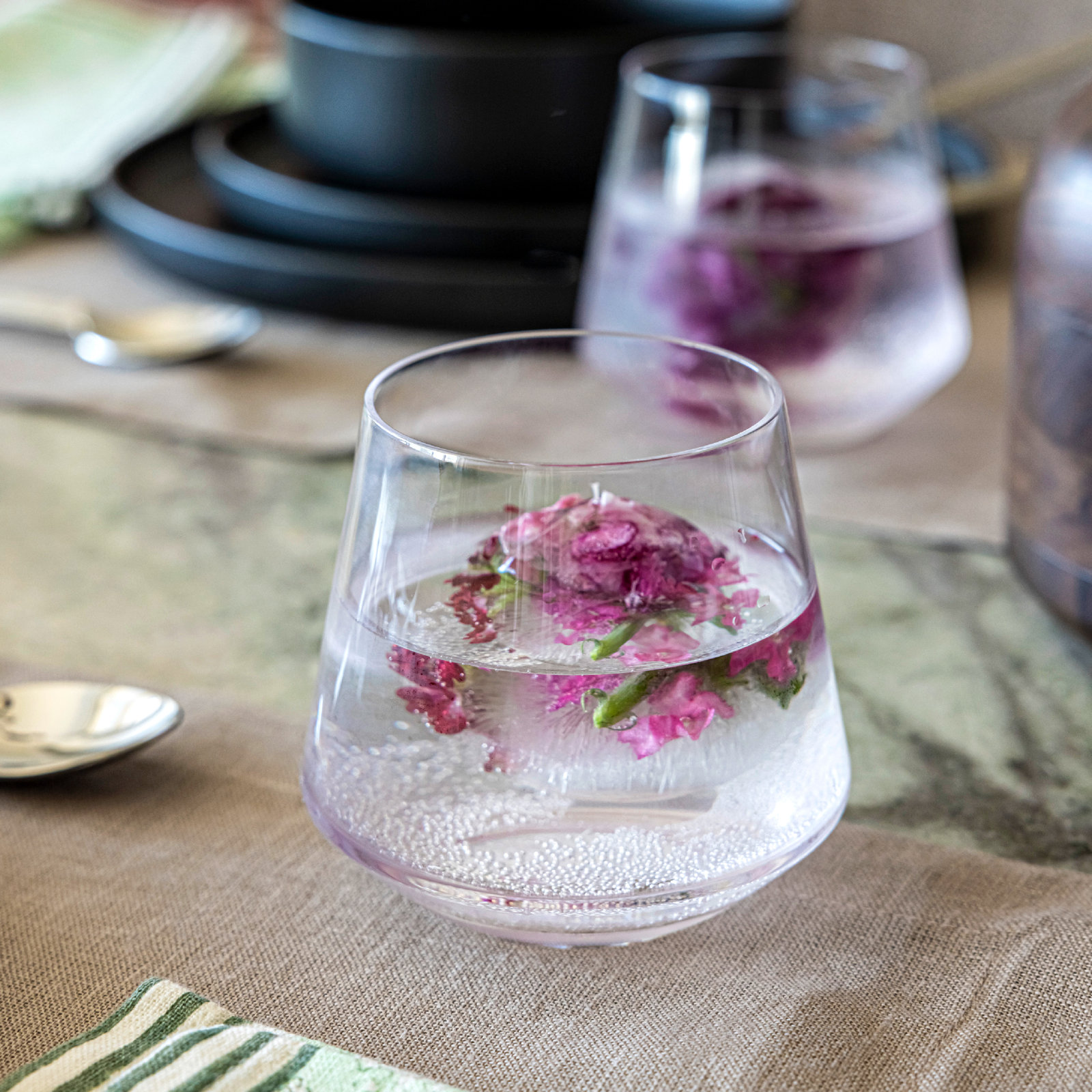 over&back Modern Mouth-Blown Glassware - Set of 4 Contemporary Stemless, 13 oz.