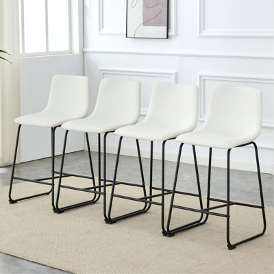 Set Of 2 Modern Minimalist Style PU Material Bar Stools , Suitable For Kitchen, Bar, And Modern Home Design, With Product Dimensions Of 17.7*14.5*37 I by Ivy Bronx