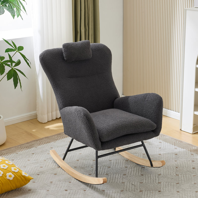 Granada Solid Wood Rocking Chair, Grey