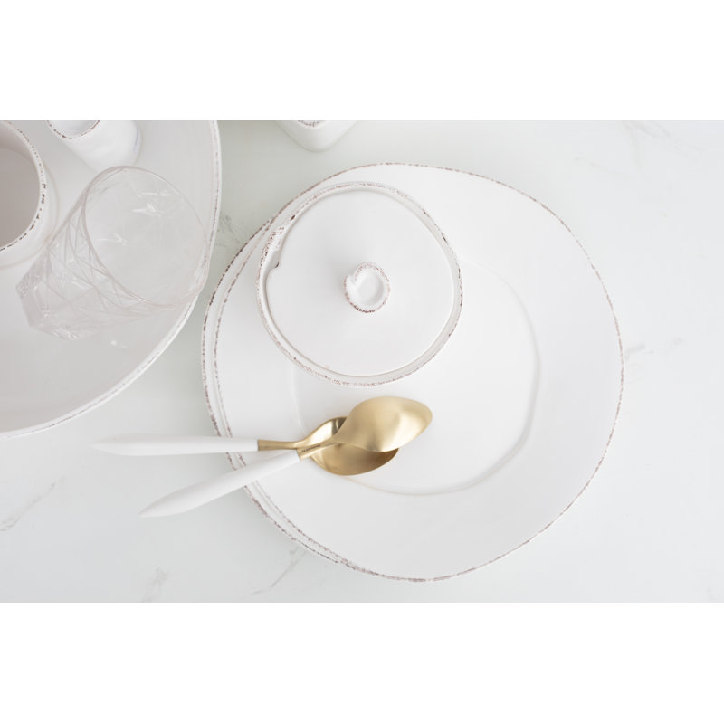 Ares Gold and White Stainless Steel 5-Piece Place Setting
