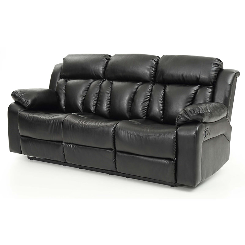 Fauteuil inclinable en cuir Kamarr, Similicuir noir