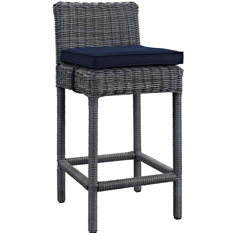 Tabouret de bar Modway Invite, Toile bleu marine Sunbrella®