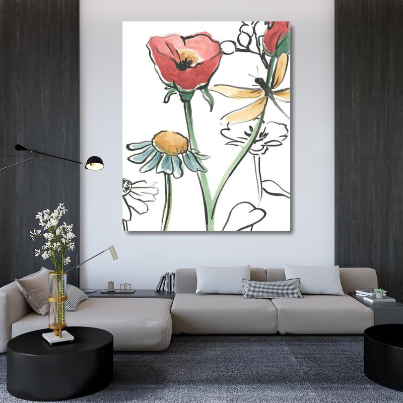 «Dakota Fields Vess, June» par Erica Gallery, art sur toile tendu: Boho Florals VI, H 44 po x l 36 po