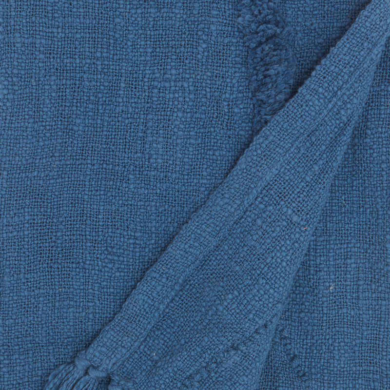 Ruzmira Hand Woven Throw Blanket, Blue