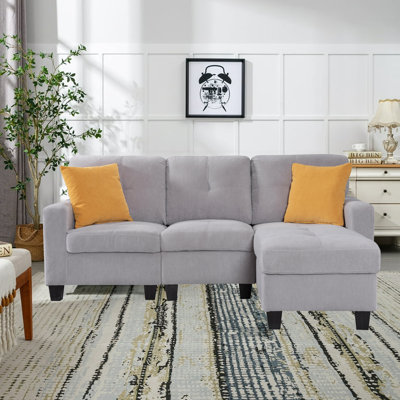 4 - Piece Couch Upholstered Sofa with Ottoman