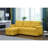 Linen Reversible Sleeper Sectional Sofa-730783632-730783629