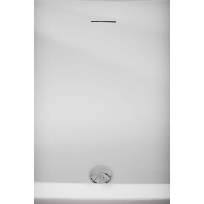 75" Streamline Soaking Freestanding Tub and Tray With Internal Drain, Polished Chrome