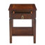 Table d'appoint / table de chevet classique classique avec plateau en placage à motif en X et tablette inférieure