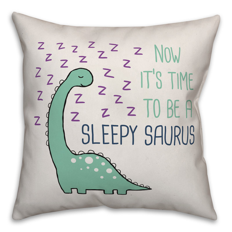  Housse et insert de coussin carré Sleepy Saurus