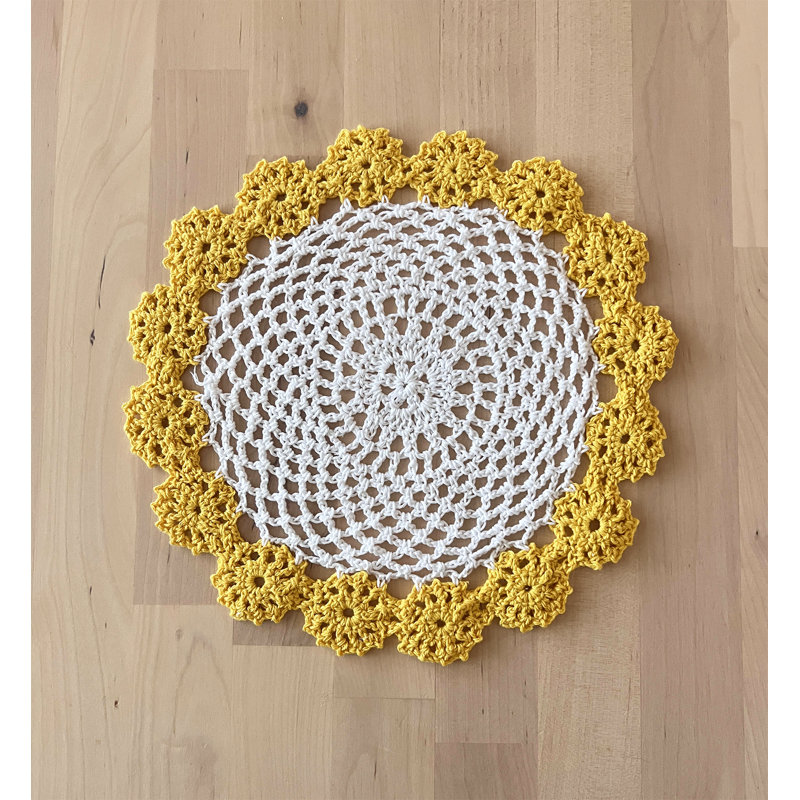Accessoire de table en coton Farlee, Jaune