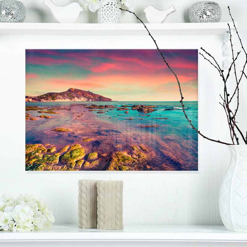 «Risa Giallonardo Beach Colorful Sunset», impression, Métal, H 23 po x l 23 po x P 1 po