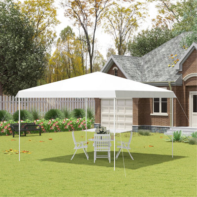 Tente escamotable 13 'x 13', abri soleil instantané, tentes pour fêtes, hauteur réglable, avec sac de transport à roulettes pour l'extérieur, jardin, patio, fêtes, blanc