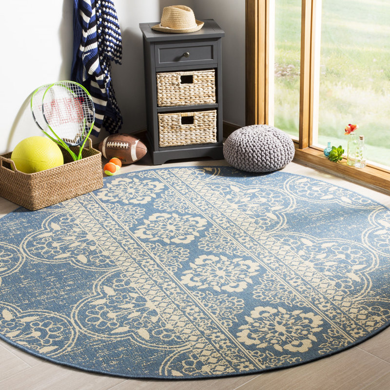 Tapis d'intérieur / extérieur oriental Berardi Linden 100 Performance, Rond 6 pi 7 po