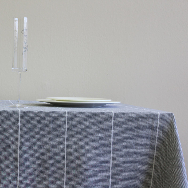 Cannady Striped 100% Cotton Tablecloth, 108" L x 60" W, Blue
