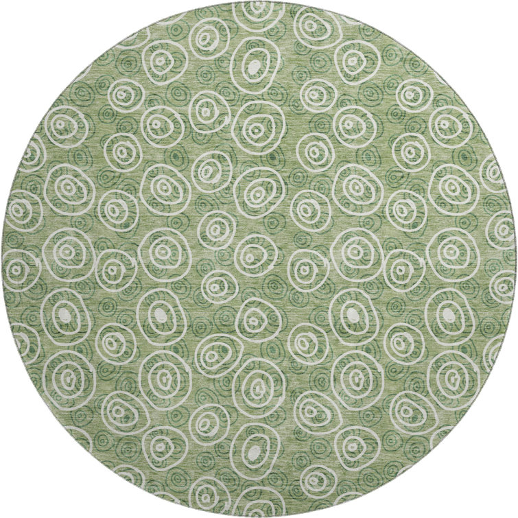 Premium Machine Washable Prisco Green Rug