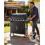 Barbecue au propane à 6 brûleurs avec brûleur latéral et 6 brûleurs, barbecue en acier inoxydable de 60 000 BTU avec roues