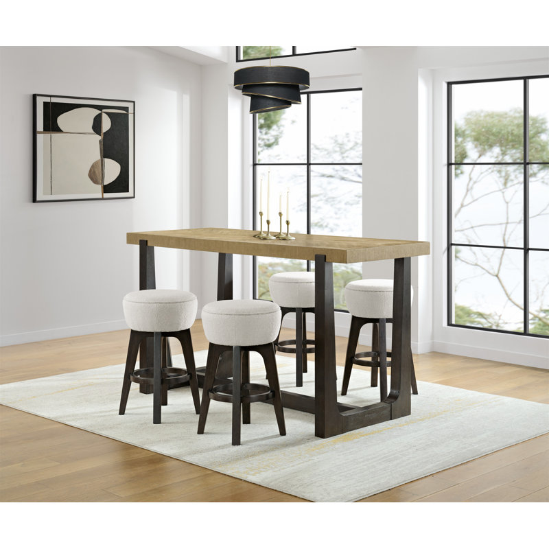 Bar Table Set With Stools, 5 Pieces: Table, 4 Chairs