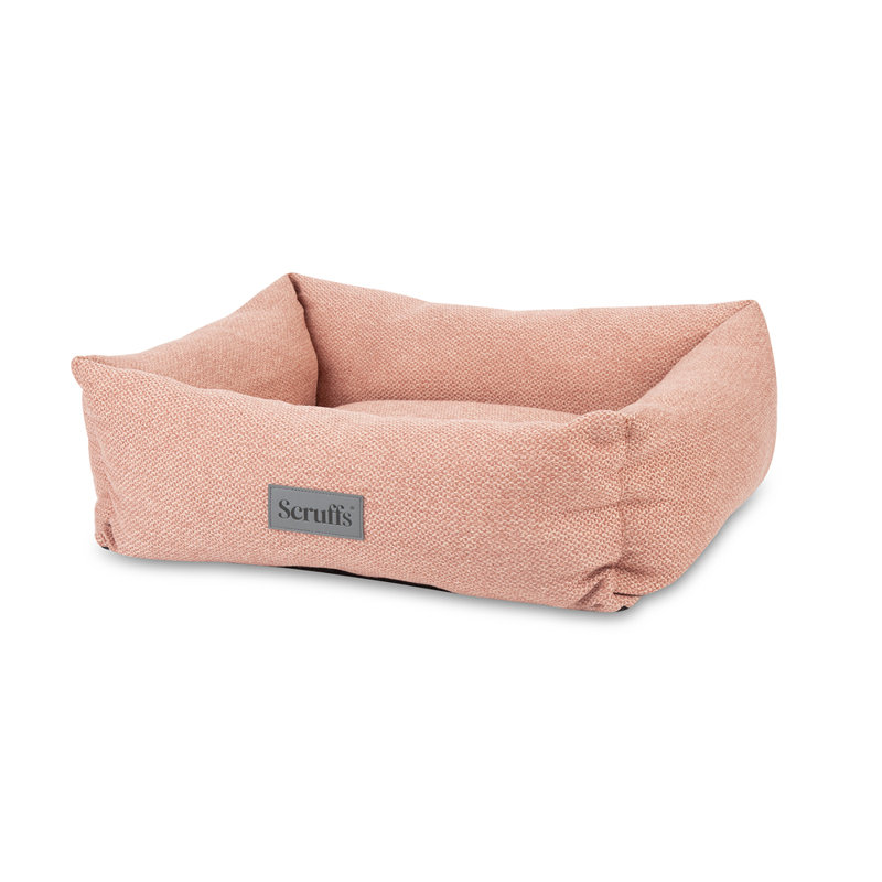 Scruffs Seattle - Luxury Dog & Cat Bed , 21cm H x 60cm W x 50cm D, Coral Pink