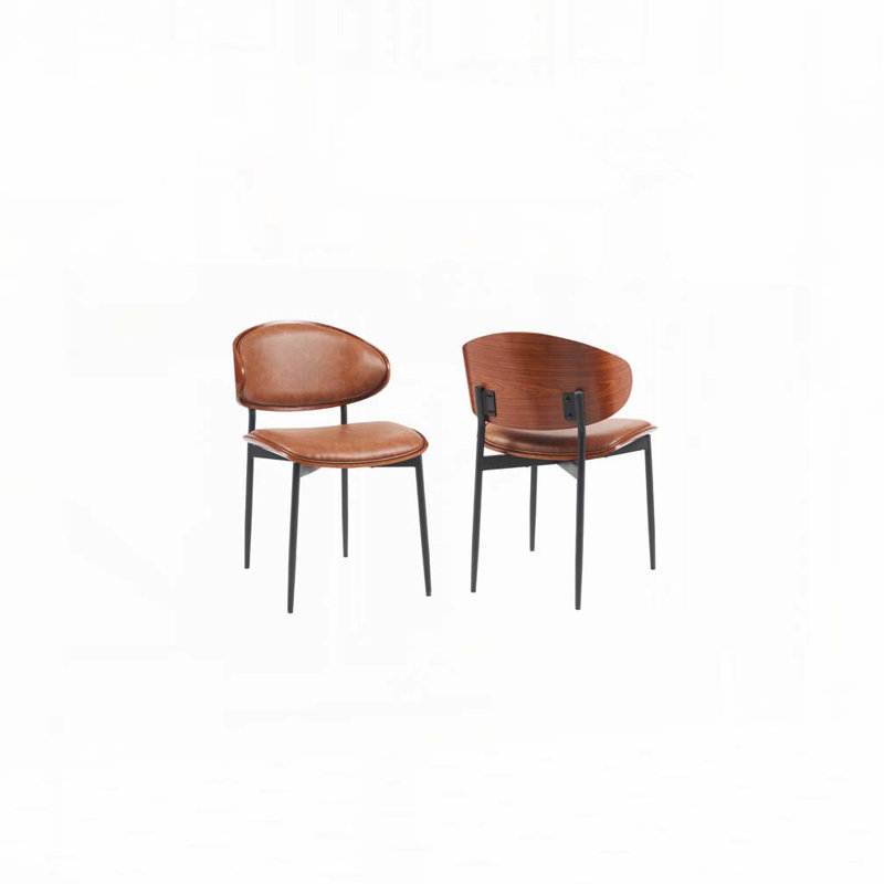 Chaises de salle à manger en similicuir, Orange