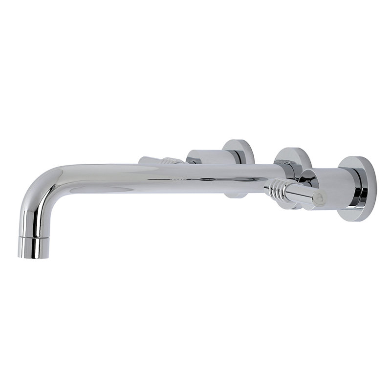 Kingston Brass Milano Two-Handle 3-Hole Wall Mount Roman Tub Faucet, Polished Chrome