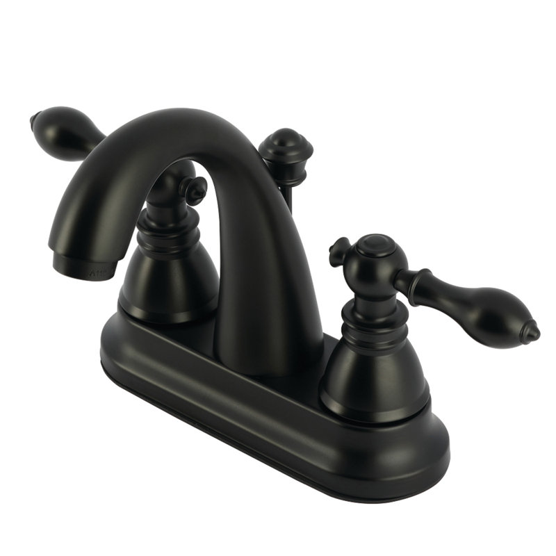 Robinet pour salle de bain avec ensemble de drain central à American Classic, Noir mat