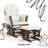 Hoop Glider and Ottoman - Hazelnut and Ivory Boucle-350106383-350106384