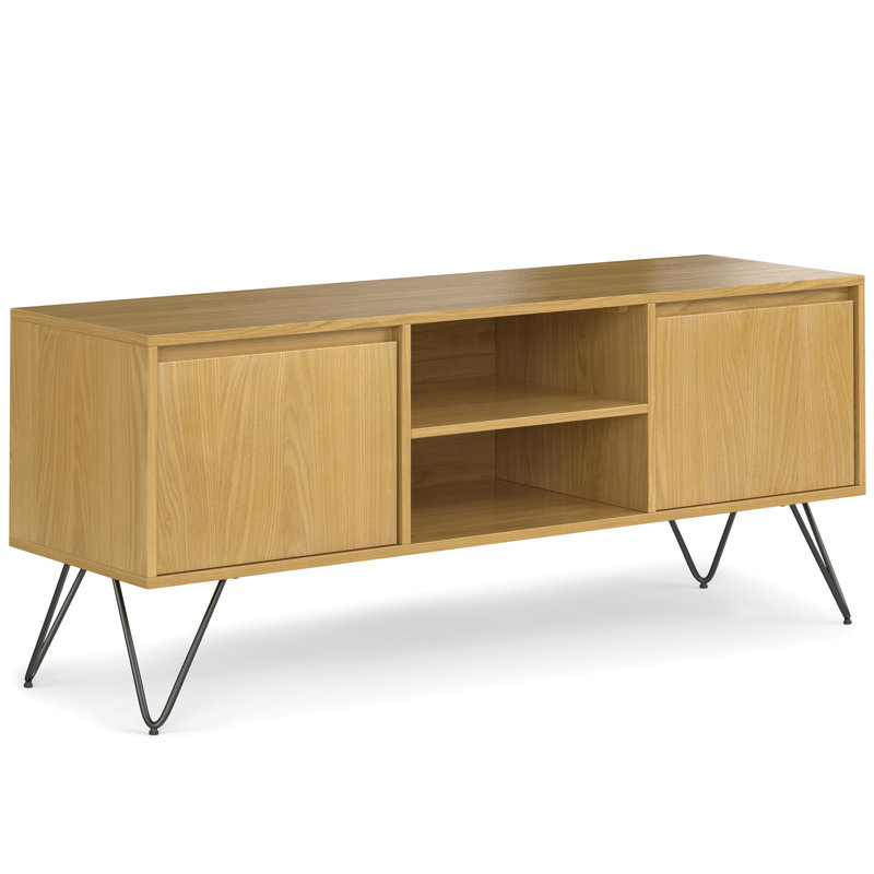 Meuble télé pour téléviseur - Placage de chêne, Contreplaqué de chêne, H 25 po x L 60 po x l 18 po