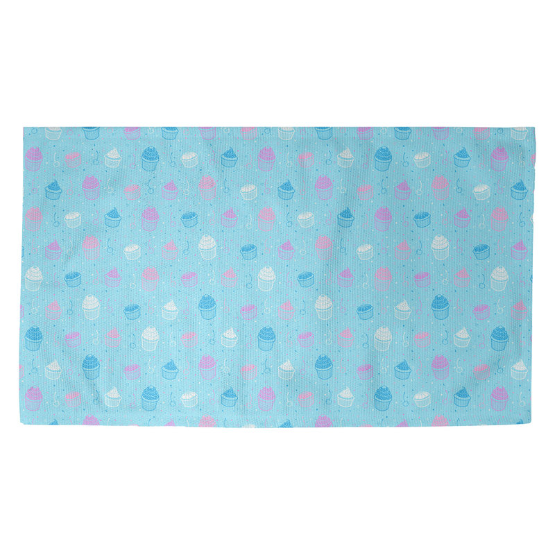 Tapis bleu/blanc pastel petits gâteaux Avicia, Rectangle 2 pi 1 po x 3 pi 4 po