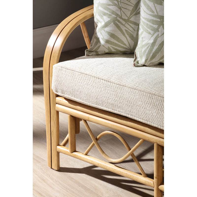 Nadette 3 Seater Sofa, Cream, Chenille, Light Oak