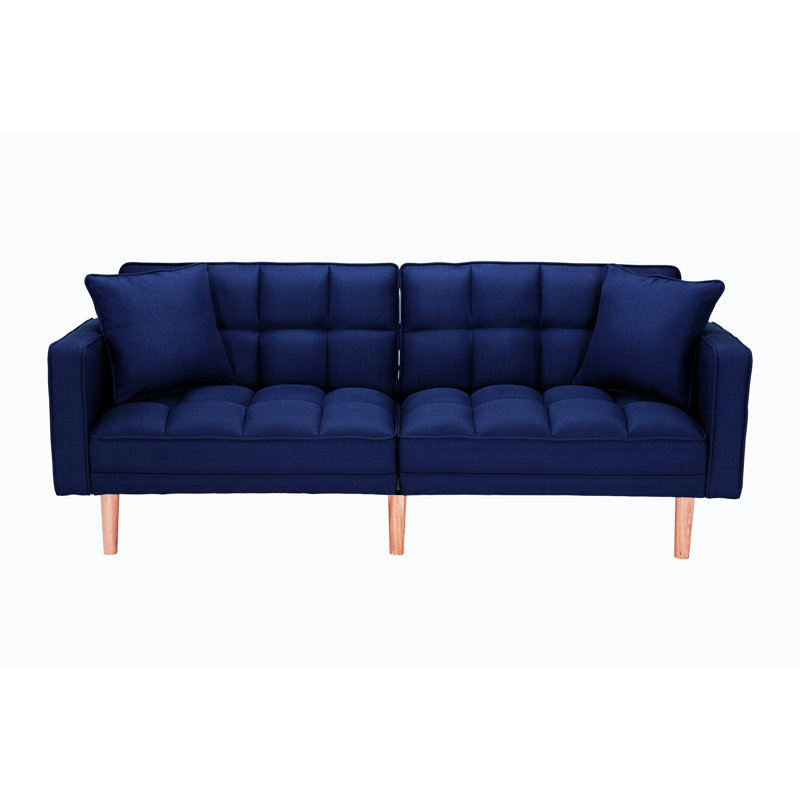 Canapé rembourré 75,01 po Lamarian, Tissu bleu marine