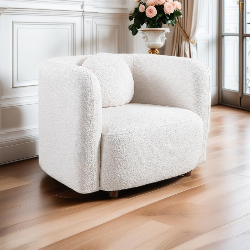 Fauteuil Foye Boucle, Blanc, 1
