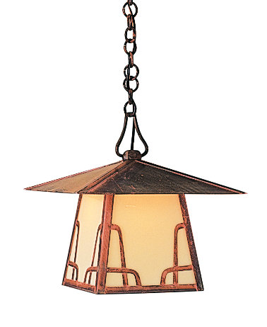 Mannford Outdoor Hanging Lantern, Hillcrest, Bronze, Gold White Iridescent