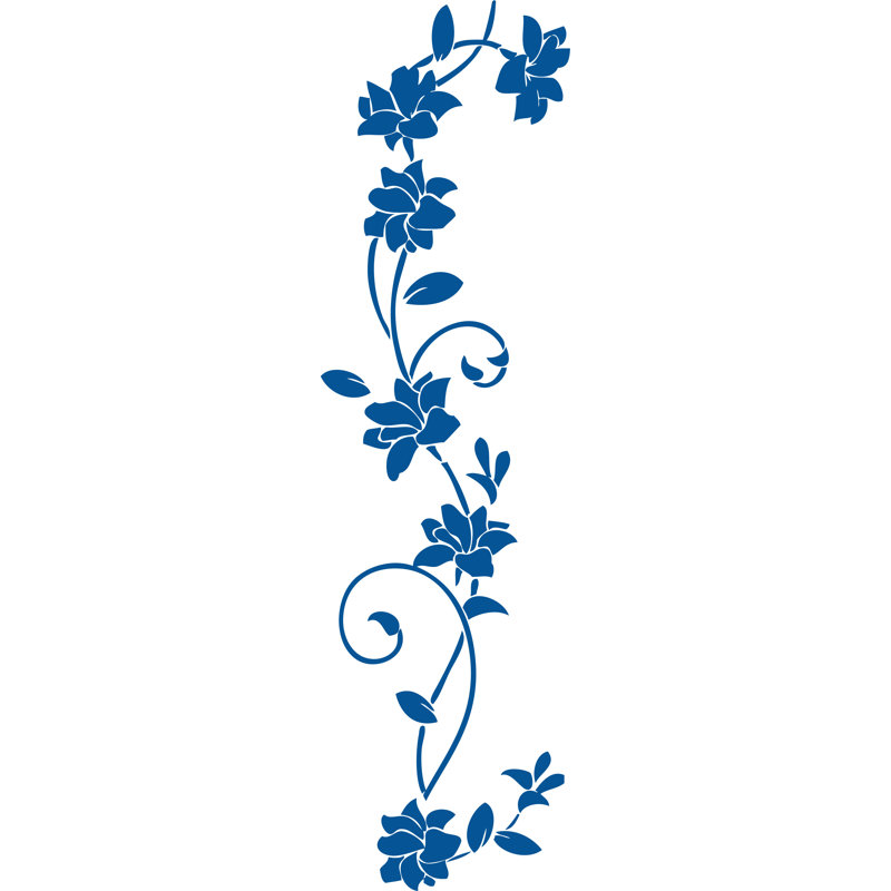 Orange 6" X 22" Rattan Flower, 80" H x 22" W, Blue