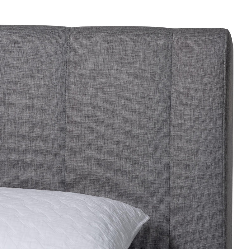 Upholstered Platform Bed, Grey