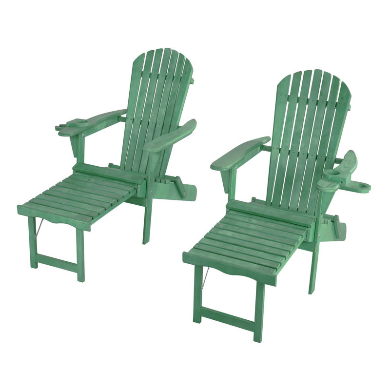 Chaise Adirondack pliante en bois massif Camdyn, Vert