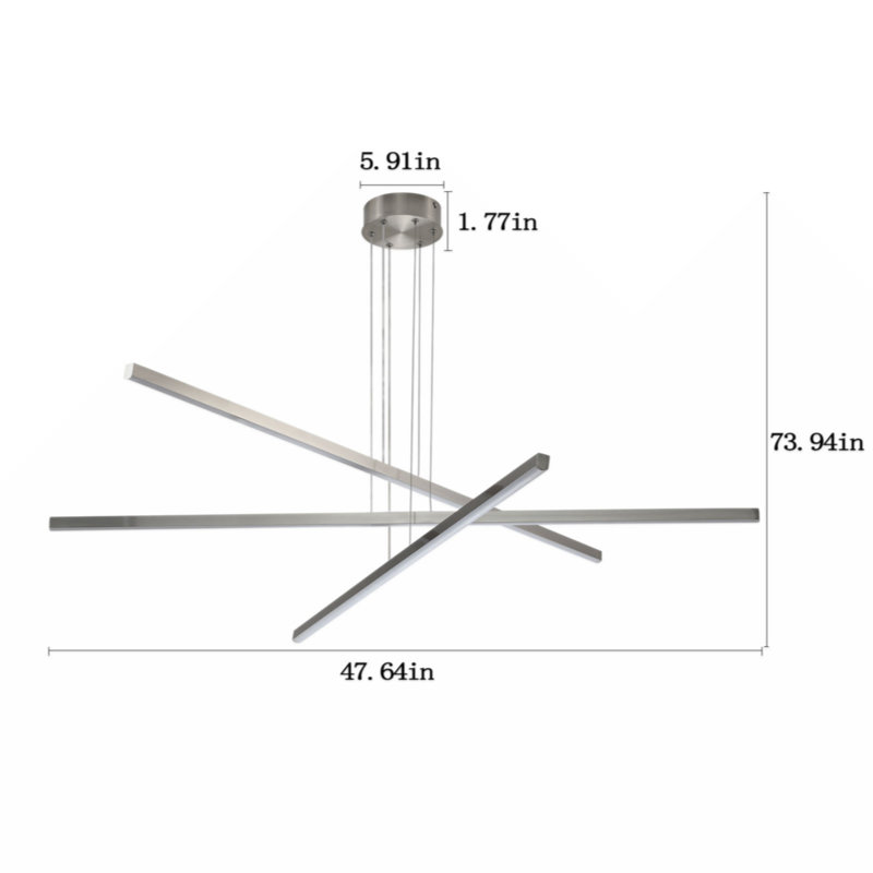 Pendant Lighting Fixture In Silver Integrated LED