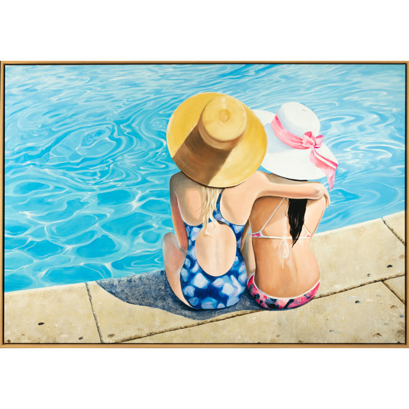 Pals Print by Lisa Cuscuna, 42" H x 62" W, Brown Floater Framed