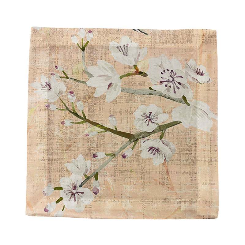 Blossom Fantasia Cotton Sateen Cocktail Napkins, Romance
