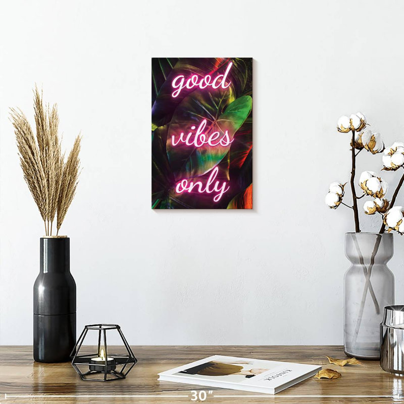 Tergel Good Vibes Only - néon, H 12 po x l 8 po