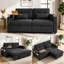 Canapé-lit convertible 3 en 1 de 185 cm (73 po), canapé-lit gigogne avec table d'appoint pivotante à 360°, revêtement en chenille douce, canapé moderne, noir-1681002129