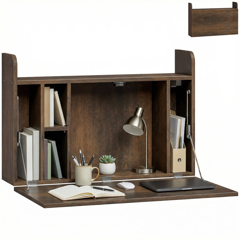 Wall Mounted Desk, Brown