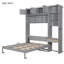 Wall Murphy Bed With Desk, Top Cabinet And Storage Shelves-3473514-3473519