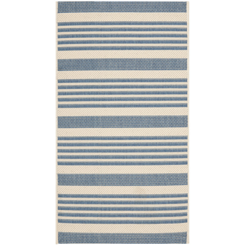 Johana Beige/Blue Indoor/Outdoor Rug, Rectangle 201 x 290 cm