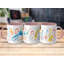Kids Drawing Style 11oz Accent Mugs – Ceramic Coffee Cup with a Pink Handle and Interior
