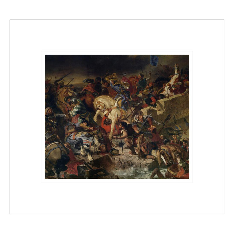La Bataille de Taillebourg, 21 juillet 1242, par Eugène Delacroix, impression giclée encadrée, H 13,75 po x l 15,04 po