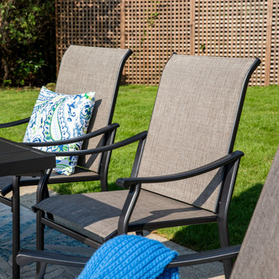 Basima 6 - Person Patio Dining Set with Rectangular Table
