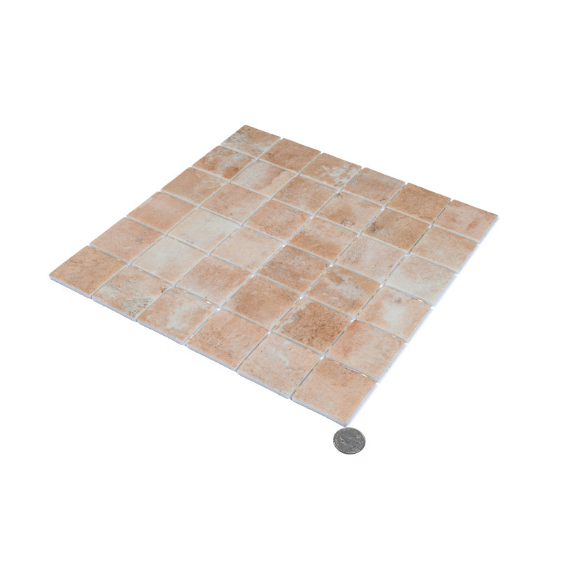 Carreau de mosaïque carré en mosaïque de verre recyclé beige mat 12 x 12 po Lucenza (10,6 pieds carrés / caisse, paquet de 10)